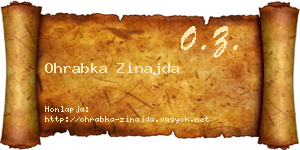 Ohrabka Zinajda névjegykártya